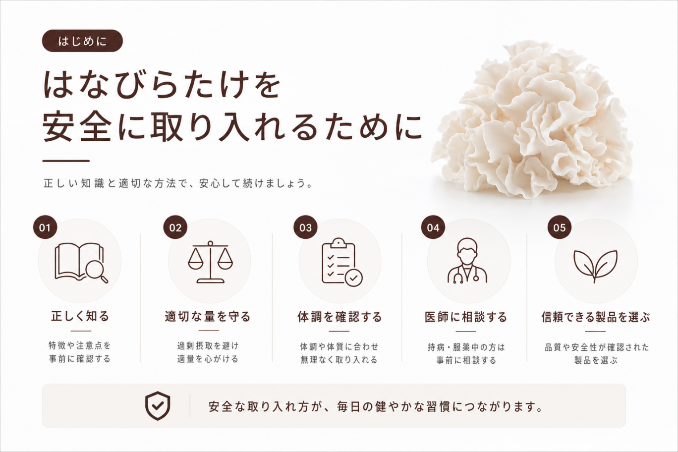 はじめに｜はなびらたけを安全に取り入れるために