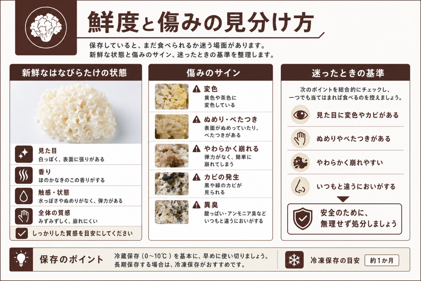 鮮度と傷みの見分け方